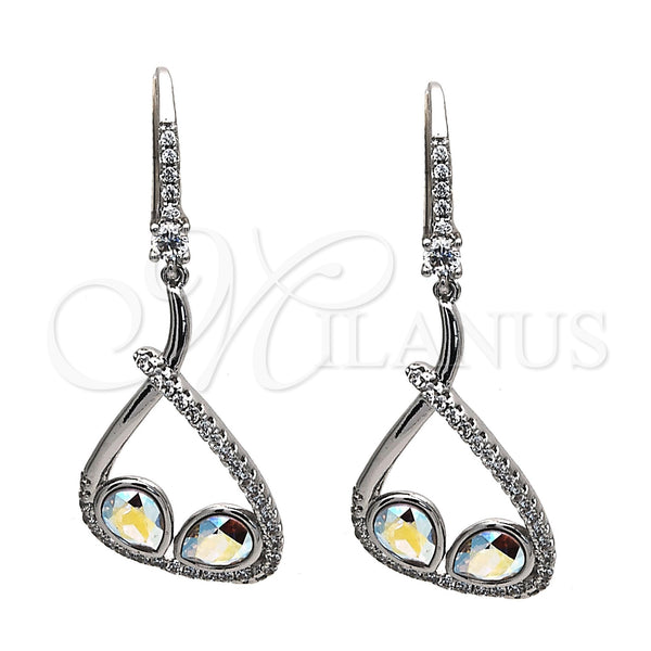 White Gold Filled Ring — Dangle Earring Teardrop Design with Aurore Boreale Swarovski — main product view — SKU 116548 | Oro Laminado Blanco anillo — Dangle Earring Teardrop diseño with Aurore Boreale Swarovski — SKU 116548