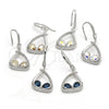 Rhodium Gold Filled Dangle Earring, Teardrop Design, with Aurore Boreale Swarovski Crystals and White Cubic Zirconia, Polished, Rhodium Finish, 02.26.0171