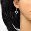 Rhodium Gold Filled Dangle Earring, with Light Rose Swarovski Crystals and White Crystal, Polished, Rhodium Finish, 02.26.0174