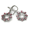 Rhodium Gold Filled Dangle Earring, with Light Rose Swarovski Crystals and White Crystal, Polished, Rhodium Finish, 02.26.0174