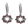 Rhodium Gold Filled Dangle Earring, with Light Rose Swarovski Crystals and White Crystal, Polished, Rhodium Finish, 02.26.0174