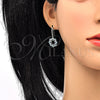 Rhodium Gold Filled Dangle Earring, with Aquamarine Swarovski Crystals and White Crystal, Polished, Rhodium Finish, 02.26.0174.1