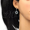 Rhodium Gold Filled Dangle Earring, with Aquamarine Swarovski Crystals and White Crystal, Polished, Rhodium Finish, 02.26.0174.1
