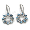 Rhodium Gold Filled Dangle Earring, with Aquamarine Swarovski Crystals and White Crystal, Polished, Rhodium Finish, 02.26.0174.1