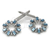 Rhodium Gold Filled Dangle Earring, with Aquamarine Swarovski Crystals and White Crystal, Polished, Rhodium Finish, 02.26.0174.1