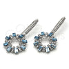 Rhodium Gold Filled Dangle Earring, with Aquamarine Swarovski Crystals and White Crystal, Polished, Rhodium Finish, 02.26.0174.1