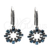 Rhodium Gold Filled Dangle Earring, with Aquamarine Swarovski Crystals and White Crystal, Polished, Rhodium Finish, 02.26.0174.1