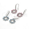 Rhodium Gold Filled Dangle Earring, with Aquamarine Swarovski Crystals and White Crystal, Polished, Rhodium Finish, 02.26.0174.1