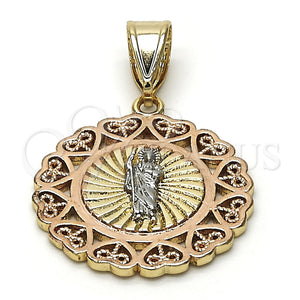 Gold Filled Pendant — Religious Pendant San Judas and Heart Design Polished — main product view — SKU 116651 | Oro Laminado dije — Religious Pendant San Judas and corazón diseño pulido — SKU 116651