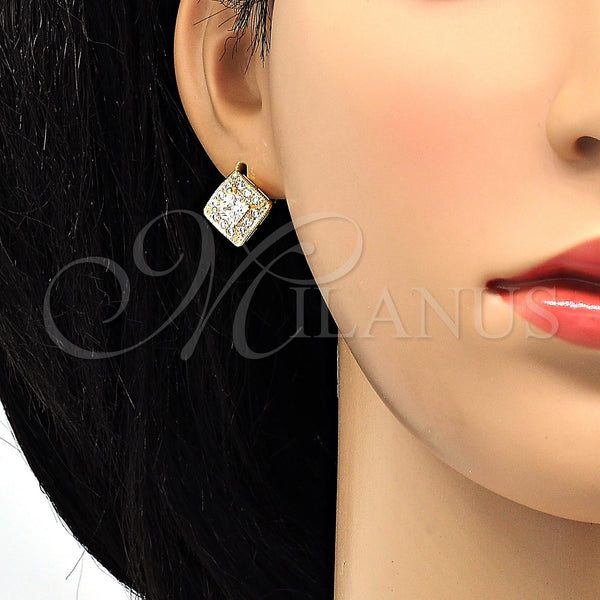Gold Filled Ring — Leverback Earring with White Cubic Zirconia Polished 02. — alternate product view — SKU 116665 | Oro Laminado anillo — Leverback Earring with blanco Cubic Zirconia pulido 02. — SKU 116665