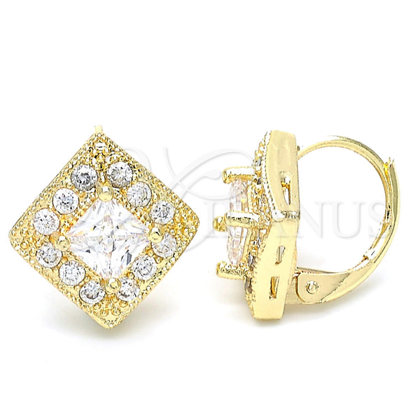 Gold Filled Ring — Leverback Earring with White Cubic Zirconia Polished 02. — main product view — SKU 116665 | Oro Laminado anillo — Leverback Earring with blanco Cubic Zirconia pulido 02. — SKU 116665