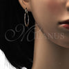 Oro Laminado Medium Hoop, Gold Filled Style Diamond Cutting Finish, Tricolor, 02.170.0187.30