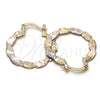 Oro Laminado Medium Hoop, Gold Filled Style Diamond Cutting Finish, Tricolor, 02.170.0187.30