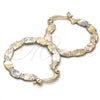 Oro Laminado Medium Hoop, Gold Filled Style Diamond Cutting Finish, Tricolor, 02.170.0187.30