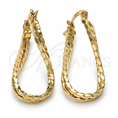 Oro Laminado Small Hoop, Gold Filled Style Diamond Cutting Finish, Golden Finish, 02.170.0188.15