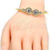 Oro Laminado Individual Bangle, Gold Filled Style with White Crystal, Polished, Golden Finish, 07.307.0002.05 (04 MM Thickness, Size 5 (2.50 Diameter))