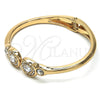 Oro Laminado Individual Bangle, Gold Filled Style with White Crystal, Polished, Golden Finish, 07.307.0002.05 (04 MM Thickness, Size 5 (2.50 Diameter))
