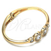 Oro Laminado Individual Bangle, Gold Filled Style with White Crystal, Polished, Golden Finish, 07.307.0002.05 (04 MM Thickness, Size 5 (2.50 Diameter))