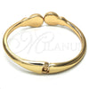 Oro Laminado Individual Bangle, Gold Filled Style with White Crystal, Polished, Golden Finish, 07.307.0002.05 (04 MM Thickness, Size 5 (2.50 Diameter))