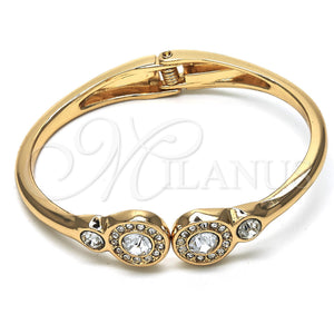 Gold Filled Jewelry — Individual Bangle with White Crystal Polished 07. 04 — main product view — SKU 116674 | Oro Laminado joyería — Individual Bangle with cristal blanco pulido 07. 04 — SKU 116674