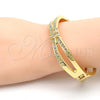 Oro Laminado Individual Bangle, Gold Filled Style with White Crystal, Polished, Golden Finish, 07.307.0003.05 (10 MM Thickness, Size 5 (2.50 Diameter))