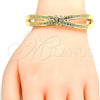 Oro Laminado Individual Bangle, Gold Filled Style with White Crystal, Polished, Golden Finish, 07.307.0003.05 (10 MM Thickness, Size 5 (2.50 Diameter))