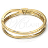 Oro Laminado Individual Bangle, Gold Filled Style with White Crystal, Polished, Golden Finish, 07.307.0003.05 (10 MM Thickness, Size 5 (2.50 Diameter))