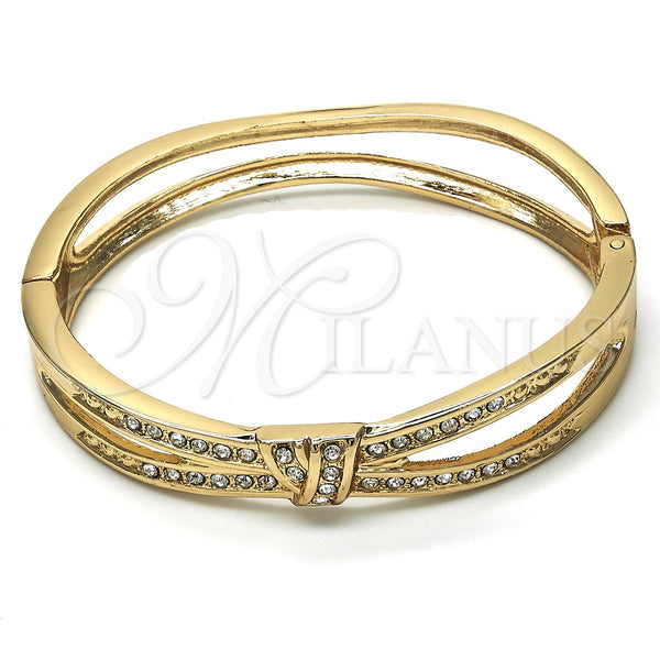 Gold Filled Jewelry — Individual Bangle with White Crystal Polished 07. 10 — main product view — SKU 116675 | Oro Laminado joyería — Individual Bangle with cristal blanco pulido 07. 10 — SKU 116675