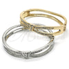 Oro Laminado Individual Bangle, Gold Filled Style with White Crystal, Polished, Golden Finish, 07.307.0003.05 (10 MM Thickness, Size 5 (2.50 Diameter))