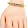 Oro Laminado Individual Bangle, Gold Filled Style with White Crystal, Polished, Golden Finish, 07.307.0004.04 (06 MM Thickness, Size 4 (2.25 Diameter))