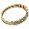 Oro Laminado Individual Bangle, Gold Filled Style with White Crystal, Polished, Golden Finish, 07.307.0004.04 (06 MM Thickness, Size 4 (2.25 Diameter))