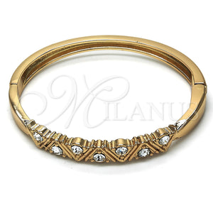 Gold Filled Jewelry — Individual Bangle with White Crystal Polished 07. 06 — main product view — SKU 116677 | Oro Laminado joyería — Individual Bangle with cristal blanco pulido 07. 06 — SKU 116677