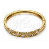 Oro Laminado Individual Bangle, Gold Filled Style with White Crystal, Polished, Golden Finish, 07.307.0004.04 (06 MM Thickness, Size 4 (2.25 Diameter))