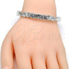 Rhodium Gold Filled Individual Bangle, with White Crystal, Polished, Rhodium Finish, 07.307.0004.1.04 (06 MM Thickness, Size 4 (2.25 Diameter))