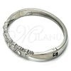 Rhodium Gold Filled Individual Bangle, with White Crystal, Polished, Rhodium Finish, 07.307.0004.1.04 (06 MM Thickness, Size 4 (2.25 Diameter))