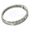 Rhodium Gold Filled Individual Bangle, with White Crystal, Polished, Rhodium Finish, 07.307.0004.1.04 (06 MM Thickness, Size 4 (2.25 Diameter))
