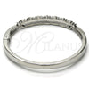 Rhodium Gold Filled Individual Bangle, with White Crystal, Polished, Rhodium Finish, 07.307.0004.1.04 (06 MM Thickness, Size 4 (2.25 Diameter))