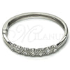 Rhodium Gold Filled Individual Bangle, with White Crystal, Polished, Rhodium Finish, 07.307.0004.1.04 (06 MM Thickness, Size 4 (2.25 Diameter))