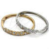 Rhodium Gold Filled Individual Bangle, with White Crystal, Polished, Rhodium Finish, 07.307.0004.1.04 (06 MM Thickness, Size 4 (2.25 Diameter))