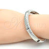 Rhodium Gold Filled Individual Bangle, with White Crystal, Diamond Cutting Finish, Rhodium Finish, 07.307.0005.1.05 (09 MM Thickness, Size 5 (2.50 Diameter))