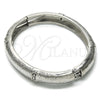 Rhodium Gold Filled Individual Bangle, with White Crystal, Diamond Cutting Finish, Rhodium Finish, 07.307.0005.1.05 (09 MM Thickness, Size 5 (2.50 Diameter))