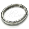 Rhodium Gold Filled Individual Bangle, with White Crystal, Diamond Cutting Finish, Rhodium Finish, 07.307.0005.1.05 (09 MM Thickness, Size 5 (2.50 Diameter))