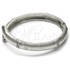 Rhodium Gold Filled Individual Bangle, with White Crystal, Diamond Cutting Finish, Rhodium Finish, 07.307.0005.1.05 (09 MM Thickness, Size 5 (2.50 Diameter))