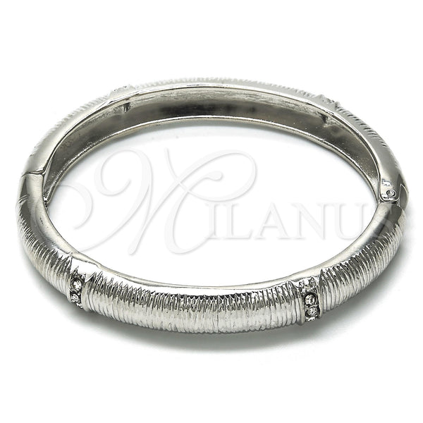 White Gold Filled Jewelry — Individual Bangle with White Crystal Diamond Cutting 07. — main product view — SKU 116680 | Oro Laminado Blanco joyería — Individual Bangle with cristal blanco Diamond Cutting 07. — SKU 116680