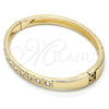 Oro Laminado Individual Bangle, Gold Filled Style with White Crystal, Polished, Golden Finish, 07.307.0006.05 (07 MM Thickness, Size 5 (2.50 Diameter))