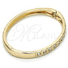 Oro Laminado Individual Bangle, Gold Filled Style with White Crystal, Polished, Golden Finish, 07.307.0006.05 (07 MM Thickness, Size 5 (2.50 Diameter))