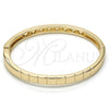 Oro Laminado Individual Bangle, Gold Filled Style with White Crystal, Polished, Golden Finish, 07.307.0006.05 (07 MM Thickness, Size 5 (2.50 Diameter))