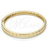 Oro Laminado Individual Bangle, Gold Filled Style with White Crystal, Polished, Golden Finish, 07.307.0006.05 (07 MM Thickness, Size 5 (2.50 Diameter))