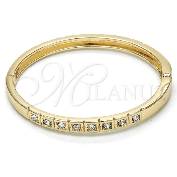 Gold Filled Jewelry — Individual Bangle with White Crystal Polished 07. 07 — main product view — SKU 116681 | Oro Laminado joyería — Individual Bangle with cristal blanco pulido 07. 07 — SKU 116681