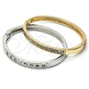 Oro Laminado Individual Bangle, Gold Filled Style with White Crystal, Polished, Golden Finish, 07.307.0006.05 (07 MM Thickness, Size 5 (2.50 Diameter))